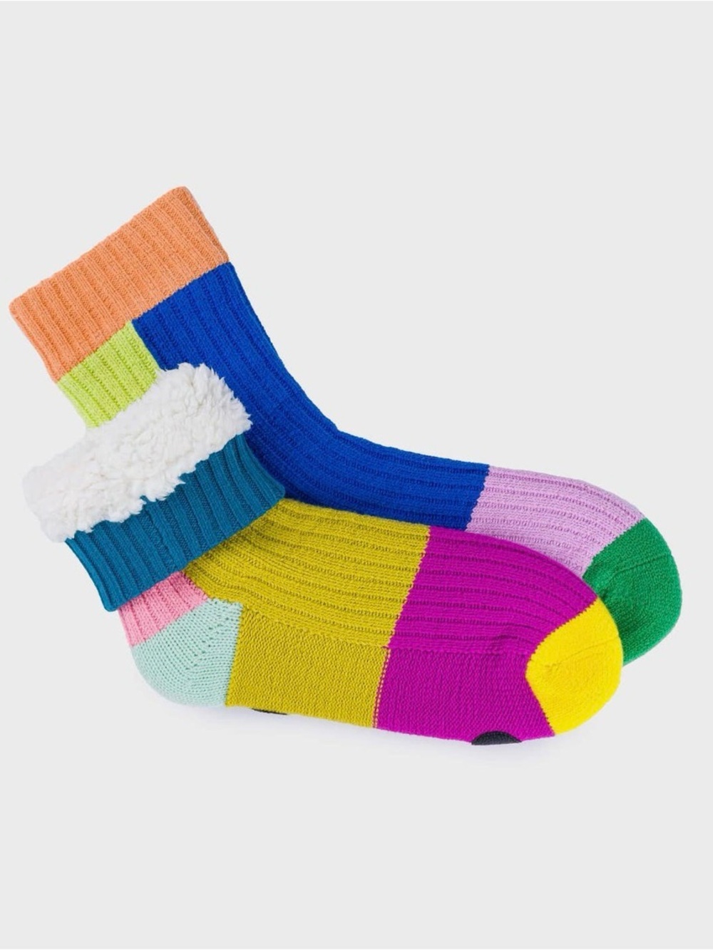 House Socks Multicolor Block Ribbed Cozy Socks - Picture 4 of 6